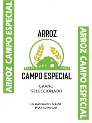 ARROZ CAMPO ESPECIAL GRANO SELECCIONADO LO MÁS SANO Y MEJOR PARA SU HOGAR MÁS GRÁFICA A COLORES
