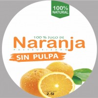 100% JUGO DE NARANJA + diseño de etiqueta