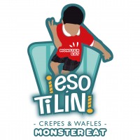 ¡eso TiLÍN! CREPES & WAFLES MONSTER EAT MÁS LOGOTIPO