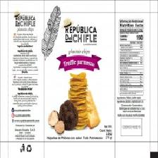 REPÚBLICA DEL CHIFLE BY ACOSTA SNACKS PLANTAIN CHIPS TRUFFLE PARMESAN más diseño de empaque