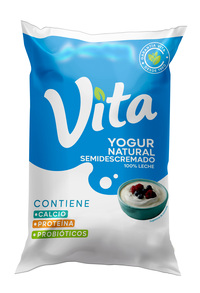 Vita BEBIDA DE YOGUR NATURAL SEMIDESCREMADO + DISEÑO DE EMPAQUE